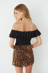 Camila Leopard Mini Skirt