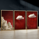 Red Clouds Set of 3 Prints