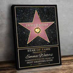 Dad Star Of Fame - Family Personalized Custom Vertical Canvas - Mother's Day. Father's Day Birthday Gifts For Mom. Dad
