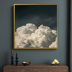 Vintage Billowing Clouds Square Print