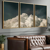 Vintage Billowing Clouds Set of 3 Prints
