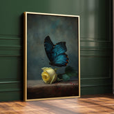 Yellow Rose and Butterfly Print