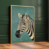 Zebra on Blue Print