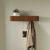 Liv 32" Shelf and Coat Rack - Brass and Walnut