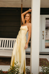 Andie Open Back Satin Maxi Dress
