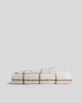 Alpaca Boucle Windowpane Throw - FINAL SALE (Cream with Tobacco)