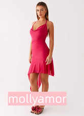 Mai Tai Mini Dress - Hot Pink
