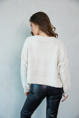 Jess Tonal Striped Knit Cropped Sweater