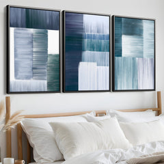 Patchwork Blue Set of 3 Prints