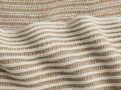 Organic Two Tone Rib Knit Throw - FINAL SALE (Cream and Flax)