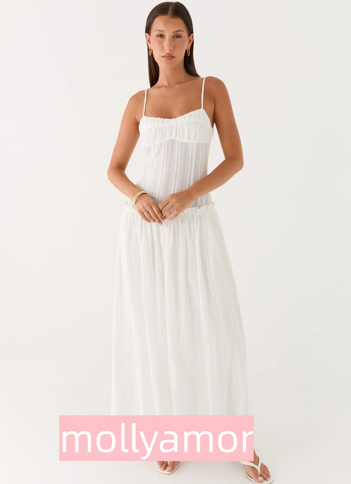 Jacinda Drop Waist Maxi Dress - Ivory