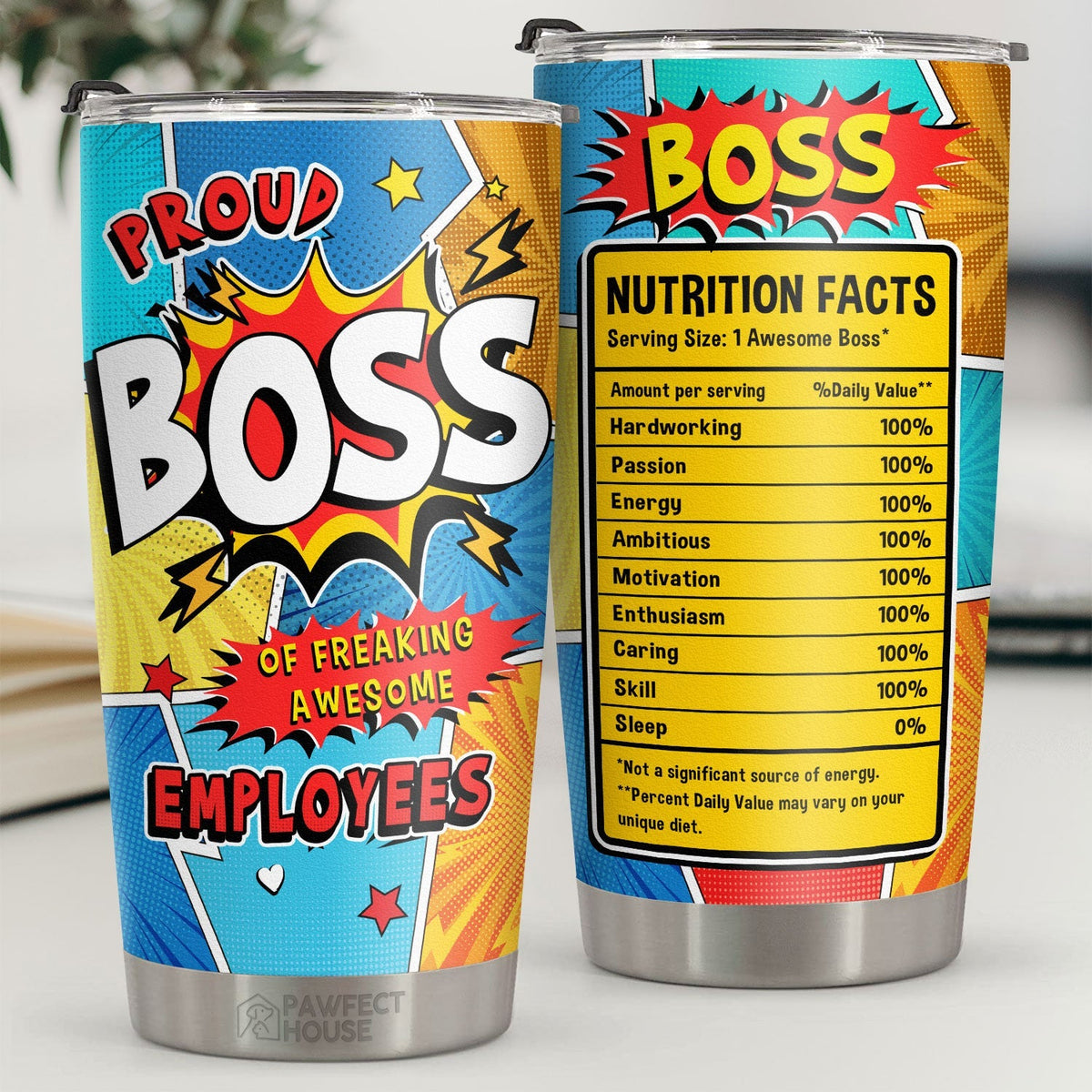 I'm A Proud Boss Of Freaking Awesome Employees - Tumbler - Coworker. Office. Employee Appreciation. Farewell Gift. Work Friend. Colleagues Friendship