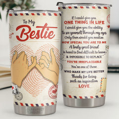 A Truly Great Friend Is Hard To Find You Are Irreplaceable - Tumbler - To My Bestie. Gift For Bestie. Best Friend. Sister. Birthday Gift For Bestie And Friend