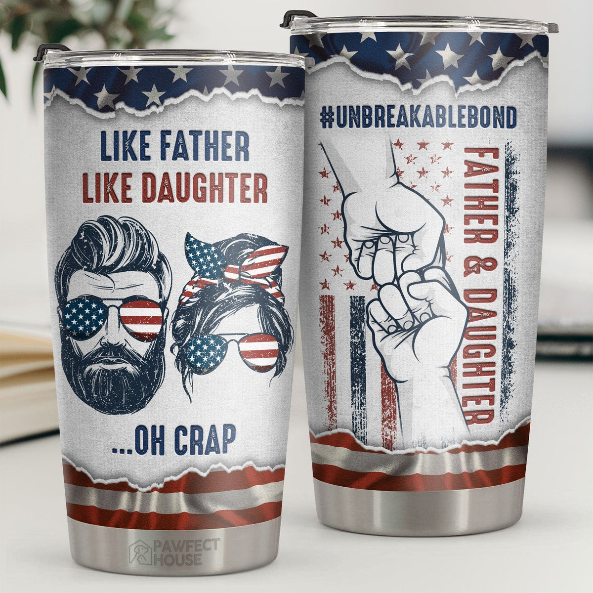 Like Father Like Daughter Oh Crap - Tumbler - To My Dad. Gift For Dad. Dad Gift From Daughter And Son. Birthday Gift For Dad