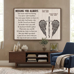Missing You Always - Memorial Personalized Custom Horizontal Poster - Sympathy Gift For Family Members