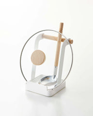 Lid & Ladle Stand - Steel + Wood