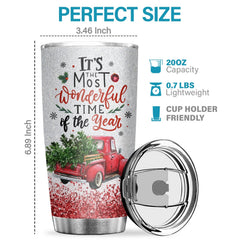 It's The Most Wonderful Time Of The Year - Tumbler - Christmas Gift For Family. Couple. Friends. Christmas Decoration. Holiday Gift