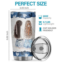 Thank You For Being My Rock. My Cheerleader And My Forever Friend - Tumbler - To My Bestie. Gift For Bestie. Best Friend. Sister. Birthday Gift For Bestie And Friend