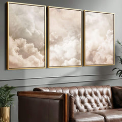 Beige Clouds Set of 3 Prints