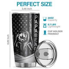 Papabear In A World Full Of Grandpas Be A Papa - Tumbler - To My Dad. Gift For Dad. Dad Gift From Daughter And Son. Birthday Gift For Dad