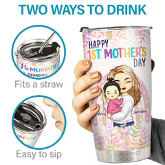 The World's Best Mom Belongs To Me - Family Personalized Custom Tumbler - Mother's Day. Birthday Gift For First Mom