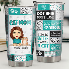 You Had Me At Meow - Cat Personalized Custom Tumbler -  Mother's Day. Birthday Gift For Pet Owners. Pet Lovers