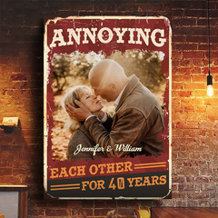 Annoying Each Other For Plenty Of Years And Still Going Strong - Couple Personalized Custom Vertical Canvas - Upload Image. Gift For Husband Wife. Anniversary