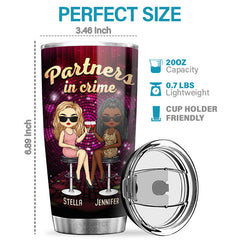 Partners In Crime - If We Get Caught. I'm Deaf & You Don't Speak English - Bestie Personalized Custom Tumbler - Gift For Best Friends. BFF. Sisters