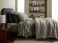 Organic Cloud Cotton Quilt - FINAL SALE (Heathered Moss)