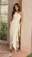 Clara One Shoulder Maxi Dress - Yellow