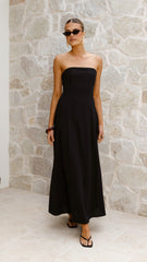Astrid Strapless Maxi Dress - Black