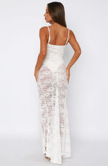 Tell Me I'm Pretty Lace Maxi Dress White