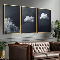 Grey Clouds Set of 3 Prints