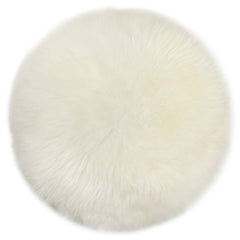 Lanna Round Sheepskin Pillow - Ivory