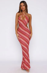 Forever Faithful Halter Maxi Dress Berry