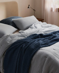 Cloud Linen Gauze Throw (Ink)