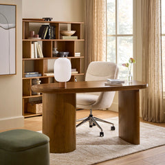 Kipp Glass Table Lamp - Walnut