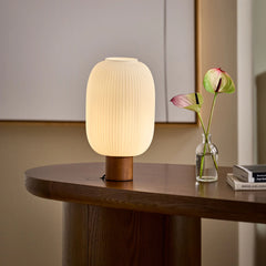 Kipp Glass Table Lamp - Walnut