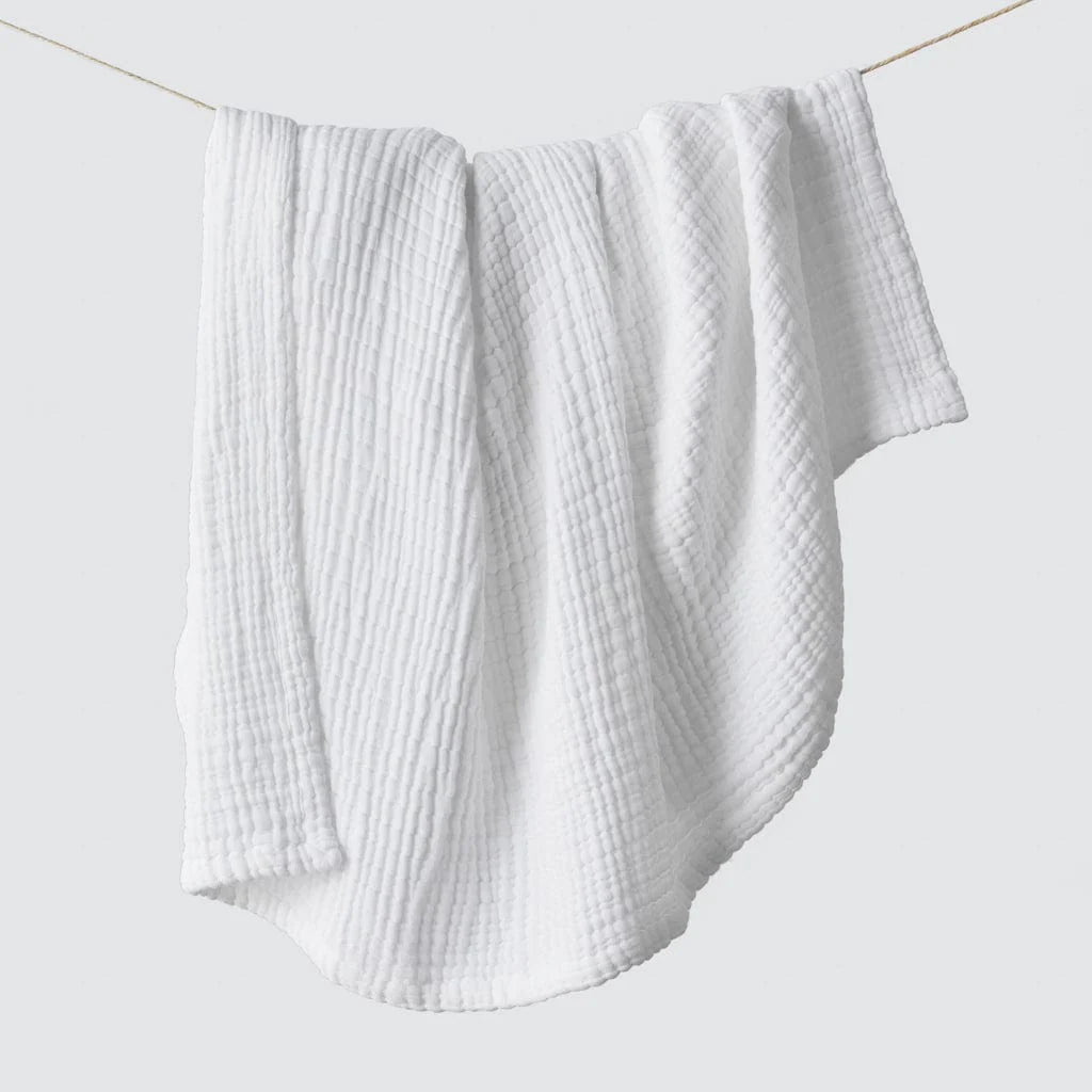 Cotton Gauze Throw - White