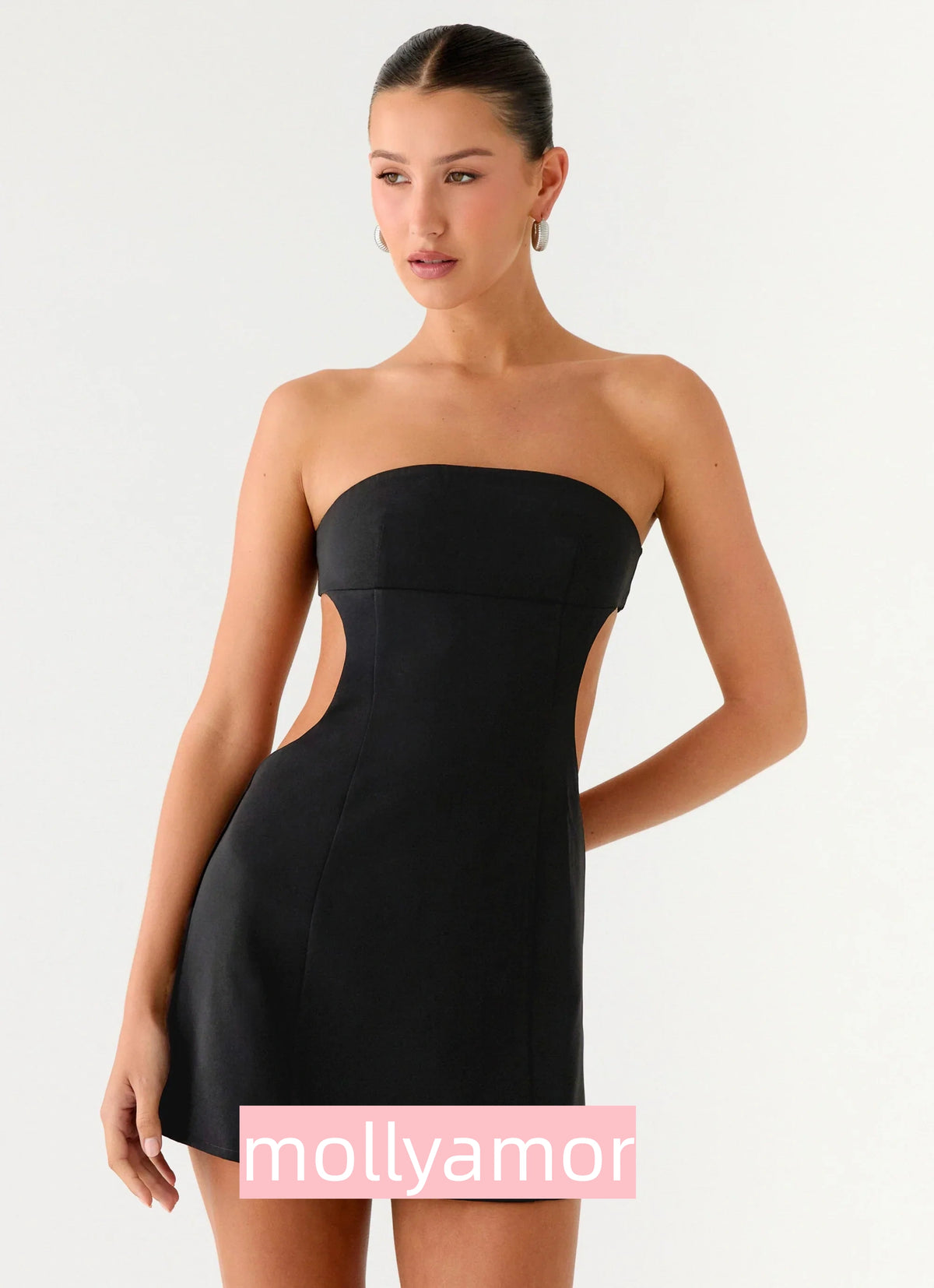 Antalya Strapless Mini Dress - Black
