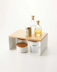Stackable Countertop Shelf - Two Sizes - Steel + Wood