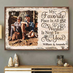 Custom Photo My Favorite Love Story Is Ours - Couple Personalized Custom Horizontal Poster - Gift For Husband Wife. Anniversary
