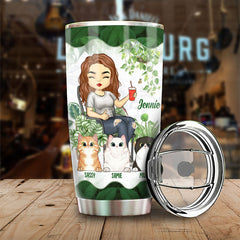 Hang Out With Cats - Personalized Tumbler - Gift For Gardening Lovers