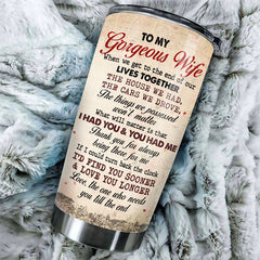 If I Could Turn Back The Clock I'd Find You Sooner And Love You Longer - Gift For Couples. Personalized Tumbler