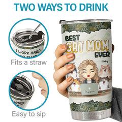 I Work Hard So That My Cats Can Have A Better Life - Personalized Tumbler - Gift For Cat Lovers. Cat Owners. Cat Gift. Gift For Pet Lovers