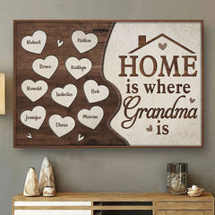 Home Is Where Mom Is - Gift For Mom. Grandma - Personalized Horizontal Poster