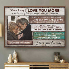 I Love You More Than Anything - Upload Image. Gift For Couples - Personalized Horizontal Poster