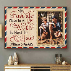 I Adore Staying Next To You - Upload Image. Personalized Horizontal Poster