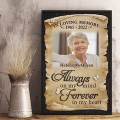 You're Forever In My Heart & I Will Never Forget You - Upload Image. Personalized Vertical Poster
