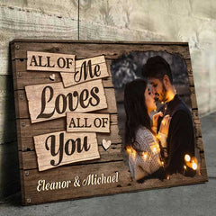 I Deeply Fall In Love With You - Personalized Horizontal Canvas - Upload Image. Gift For Couples. Husband Wife